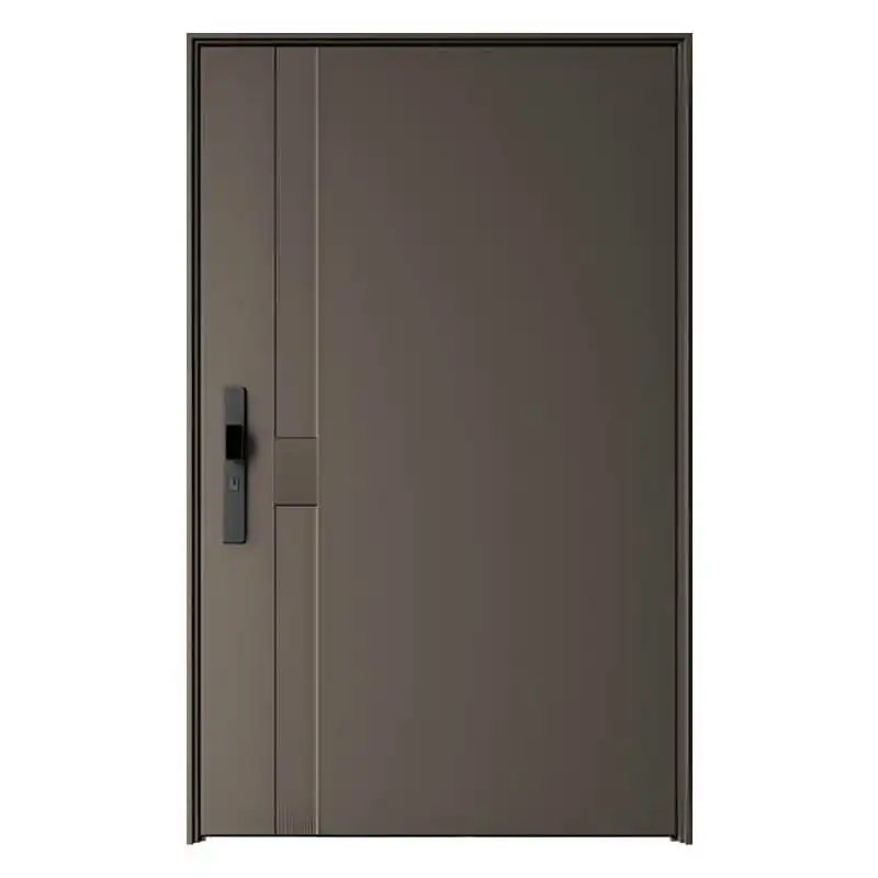 Coffee-Colored Aluminum Pivot Door – 59″ × 94″