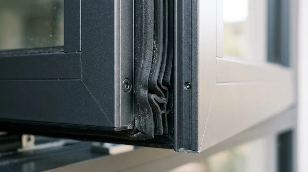 Multi-layer window sealing strip to prevent air infiltration and reduce heat gain through windows and doors